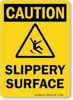 Slippery Surface Caution Sign