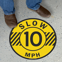 Slow 10 Mph Floor Sign