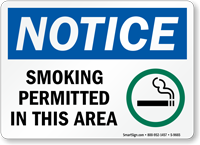 Smoking Permitted In This Area (symbol) Sign