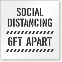 Social Distancing 6 Feet Apart Floor Stencil