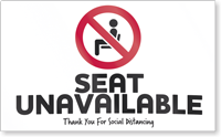 Seat Unavailable Social Distancing Seat Cover