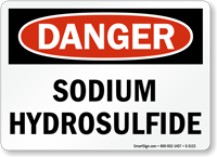 Sodium Hydrosulfide OSHA Danger Sign