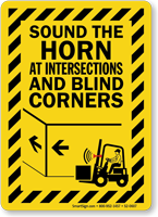 Sound Horn At Intersections And Blind Corners Sign