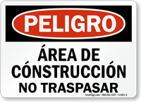 Spanish Area De Construccion No Traspasar Sign