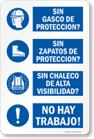 Spanish Proper Ppe Required Construction Safety Sign
