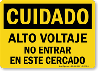 Alto Voltaje No Entrar En Este Cercado Spanish Sign