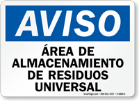 Area De Almacenamiento De Residuos Universal Spanish Sign