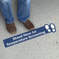 Stand Here for Temperature Screening SlipSafe Floor Sign