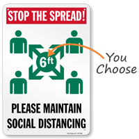 Stop The Spread Please Maintain Social Distancing Sign