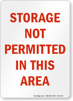 Storage Not Permitted In This Area Chemical Hazard Sign