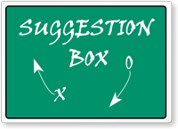 Suggestion Box with Arrow Sign
