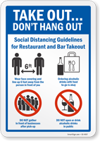 Restaurant Guidelines Social Distancing Sign