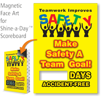 Teamwork Improves SAFETY Changeable Scoreboard Magnetic Face