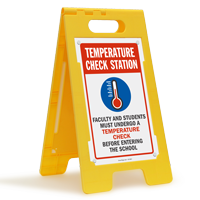 Temperature Check Station FloorBoss Sign