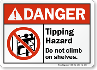 Tipping Hazard Do Not Climb Sign