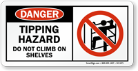 Tipping Hazard Do Not Climb Sign