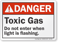 Toxic Gas Do Not Enter ANSI Danger Sign