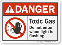 Toxic Gas Do Not Enter ANSI Danger Sign