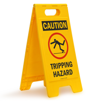 Caution Tripping Hazard W/Graphic Fold-Ups® Floor Sign