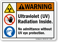 Ultraviolet Radiation Inside ANSI Warning Sign