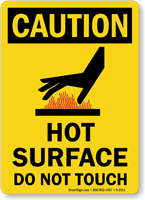 Caution: Hot Surface Do Not Touch Sign