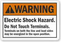 Warning Electric Shock Hazard Label