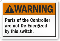 Warning Parts Of The Controller Are Not De Energized Label