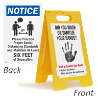 Wash Or Sanitize Your Hands Social Distancing Floor Signs