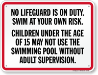 No Lifeguard On Duty Sign