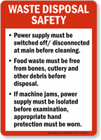 Waste Disposal Safety Guidelines Sign