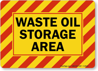 Waste Oil Storage Area Sign