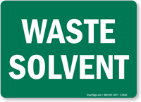 Waste Solvent (white on green)