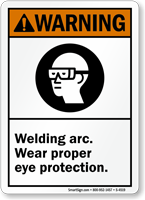 Warning (ANSI) Welding Wear Eye Protection Sign