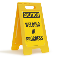 Caution Welding in Progress Fold-Ups® Floor Sign