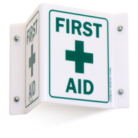Projecting First Aid V Sign