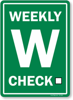 Write On TPM Weekly Inspection Sign