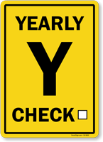 Write On TPM Yearly Inspection Sign