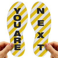 You Are Next Footprints Floor Marker With Stripes