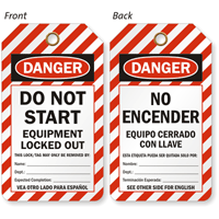 Equipment Locked Out Bilingual Tag