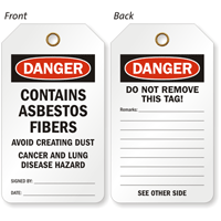 Contains Asbestos Fibers Avoid Creating Dust Cancer Tag