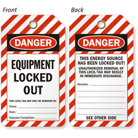 Equipment Locked Out Double Sided Tag