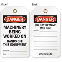 Machinery Being Worked On Hands Off Equipment Tag