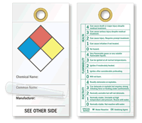 NFPA Diamond (with reference guide) Self Laminating Tags