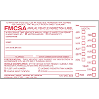 Annual Vehicle Inspection Labels with Punch Boxes