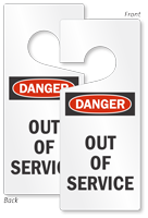 Danger Out Of Service Lockout Door Hanger