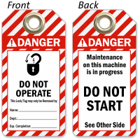 2 Sided ANSI Danger Safety Tag