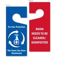Room Disinfected / Needs Cleaning Door Hanger Tag