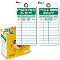 Eye Wash Station Inspection Tag in a Box with Fiber Patch