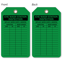 Eye Wash Station Inspection Plastic Tags
