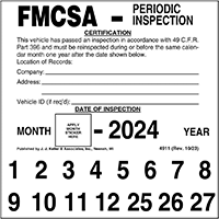 FMCSA Periodic Inspection Label